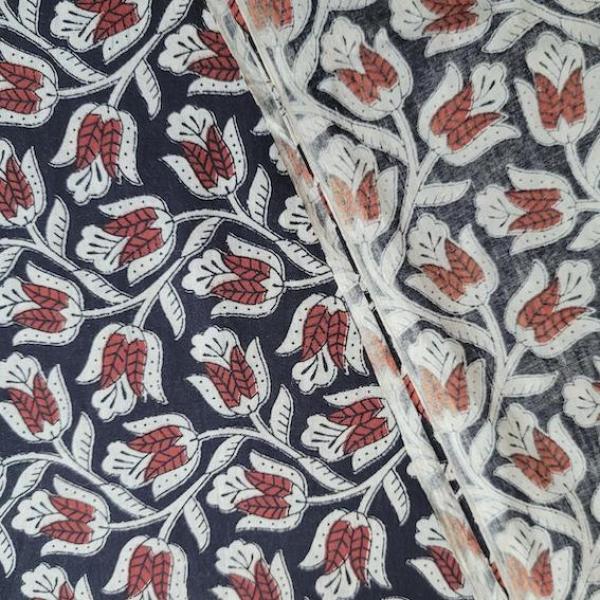 Bagru Hand Block Print aus Indien – TULIPS